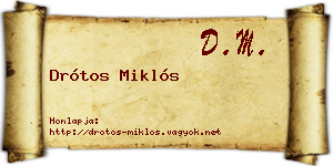 Drótos Miklós névjegykártya