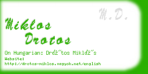 miklos drotos business card