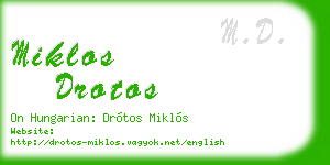 miklos drotos business card